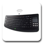 Adesso WKB-4100UB Wireless SlimTouch 2.4 GHz RF Ergonomic Touchpad Keyboard Black
