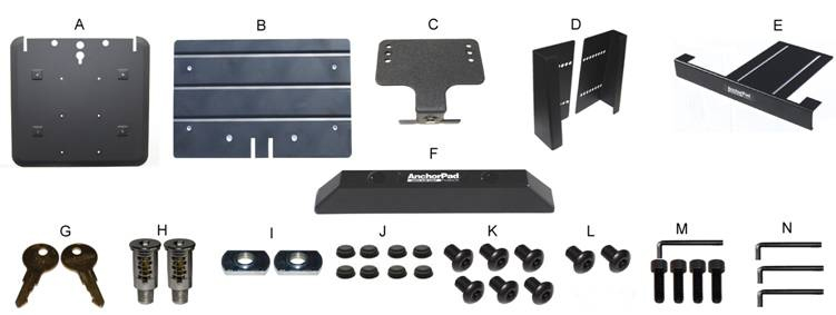 Components of AnchorPad 31177 BP Notebook Laptop Security Stand
