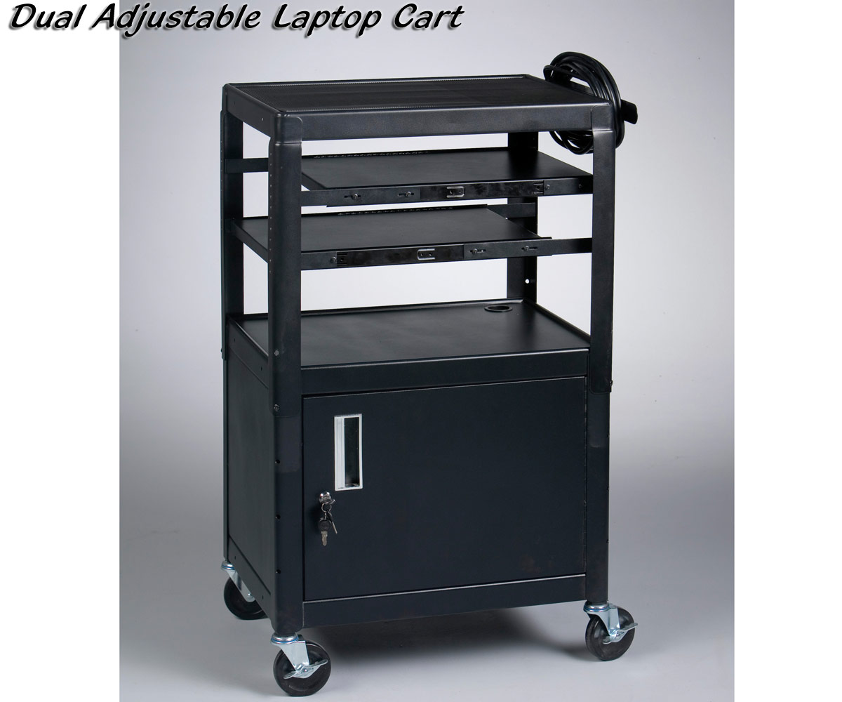 Balt 89875 Dual Adjustable Laptop Utility Cart, Locking