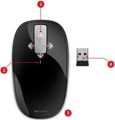 Microsoft U5K 00001 or U5K 00002 Sleek Low Profile Explorer Touch Computer Mouse