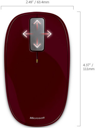 Technical Drawing of Microsoft Explorer Touch Mouse Limited Edition