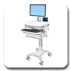 Ergotron SV31-6310-0 StyleView PHD Healthcare LCD Cart with 1 Drawer and Non-powered (white/grey)