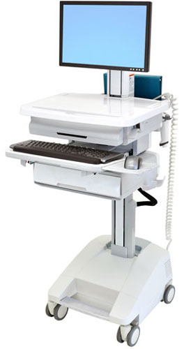 Ergotron SV32-51211 StyleView PHD LCD Cart with 1 Drawer and LiFe Powered (white and grey)