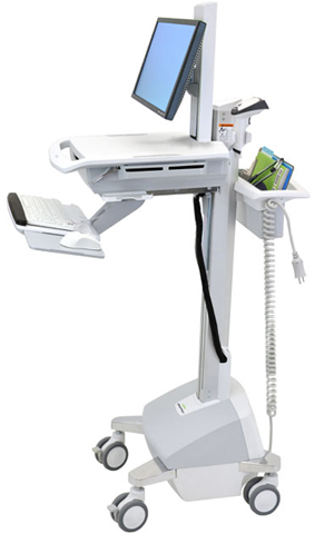 Ergotron SV42-42301 StyleView EMR Computer Cart with LCD Pivot, LiFe Powered