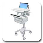 Ergotron SV41-3140-0 StyleView Healthcare Laptop Cart, non-powered, 4 Drawers