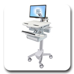 Ergotron SV41-3210-0 StyleView Healthcare Cart with LCD Arm, non-powered, 1 Drawer