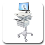 Ergotron SV41-3240-0 StyleView Cart with LCD Monitor Arm, non-powered, 4 Drawers