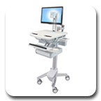 Ergotron SV41-3310-0 StyleView Ergonomic Cart with LCD Pivot, non-powered, 1 Drawer
