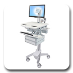 Ergotron SV41-3320-0 StyleView Healthcare Cart with LED Pivot, non-powered, 2 Drawers