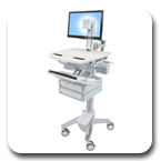 Ergotron SV41-3340-0 StyleView Cart with LED Pivot, non-powered, 4 Drawers