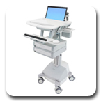 Ergotron SV42-3121-1 StyleView Medical Laptop Cart, SLA Powered, 2 Drawers