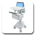 Ergotron SV42-3141-1 StyleView Medical Laptop Cart, SLA Powered, 4 Drawers