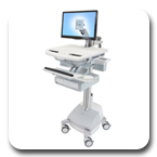 Ergotron SV42-3211-1 StyleView LED Monitor Arm Medical Cart, SLA Powered, 1 Drawer