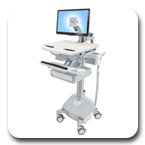 Ergotron SV42-3212-1 StyleView Cart with LCD Arm, LiFe Powered, 1 Drawer