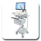 Ergotron SV42-3242-1 StyleView Medical Cart with LCD Arm, LiFe Powered, 4 Drawers