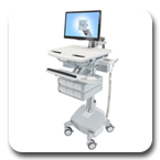 Ergotron SV42-3262-1 StyleView Healthcare Cart with LCD Arm, LiFe Powered, 6 Drawe