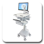 Ergotron SV42-3311-1 StyleView LCD Pivot Medical Cart, SLA Powered, 1 Drawer