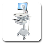 Ergotron SV42-3312-1 StyleView Cart with LCD Pivot, LiFe Powered, 1 Drawer