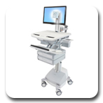Ergotron SV42-3321-1 StyleView Medical Cart with LCD Pivot, SLA Powered, 2 Drawers