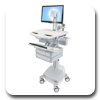 Ergotron SV42-3341-1 StyleView LED Pivot Medical Cart, SLA Powered, 4 Drawers