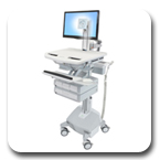 Ergotron SV42-3342-1 StyleView Medical Cart with LCD Pivot, LiFe Powered, 4 Drawers
