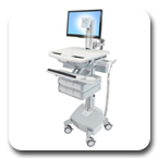 Ergotron SV42-3362-1 StyleView Healthcare Cart with LED Pivot, LiFe Powered, 6 Drawers