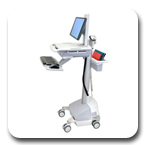 Ergotron SV42-42201 StyleView EMR Computer Cart with LCD Monitor Pivot, Powered