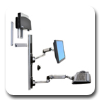 Ergotron 45-253-026 LX Wall Mount System with Small CPU Holder