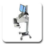 Ergotron 24-195-055 WorkFit C-Mod Combo Sit-Stand Workstation for Laptop and LCD