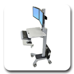 Ergotron 24-196-055 WorkFit C-Mod Sit-Stand Workstation for Dual LCD Displays