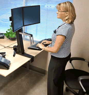 Animation of WorkFit-S Dual Sit-Stand Workstation