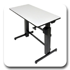 Ergotron 24-271-926 WorkFit-D Height Adjustable Sit-Stand Desk (black with light-grey surface)