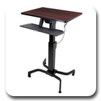 Ergotron 24-280-927 WorkFit-PD Height Adjustable Sit-Stand Desk - Black with Walnut Surface