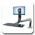 Ergotron 24-313-026 WorkFit-A Single LD LED Monitor Sit-Stand Workstation