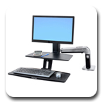 Ergotron 24-391-026 WorkFit-A HD Monitor Stand Up Desk Workstation