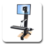 Ergotron 33-342-200 WorkFit-S Sit-Stand Workstation for Single LCD Monitor, LD