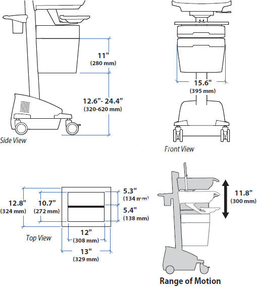 Technical Drawing for Ergotron 97-853 SV43/44 Envelope Drawer