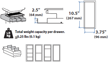 Technical Drawing for Ergotron 97-849 SV43/44 Supplemental Triple Drawer
