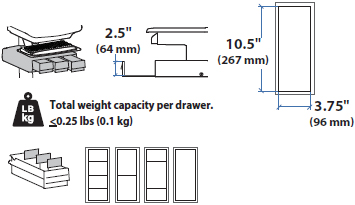 Technical Drawing for Ergotron 97-869 SV44 Primary Triple Drawer for Laptop Cart