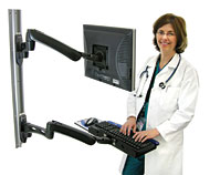 Ergotron 45-186-195 LX Wall Mount Keyboard Arm Black Inuse image