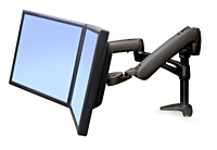 LX Dual Desk Mount Arm (Black) 28-512-195 Inuse picture