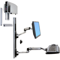 Ergotron 45-247-026 LX Wall Mount System with Medium CPU Holder