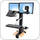 Ergotron 33-340-200 WorkFit-S LCD & Laptop Sit-Stand Workstation with Surface Mount Base
