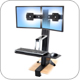 Ergotron 33-341-200 WorkFit-S Sit-Stand Workstation for Dual Displays, with Surface Mount Base