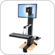Ergotron 33-342-200 WorkFit-S Sit-Stand Workstation for Single Monitor, LD, with Surface Mount Base
