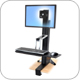 Ergotron 33-344-200 WorkFit-S Sit-Stand Workstation for Single Monitor, HD, with Surface Mount Base