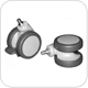 SIS 8027 Xtreme 3" Locking Casters (set of four) Two tone grey