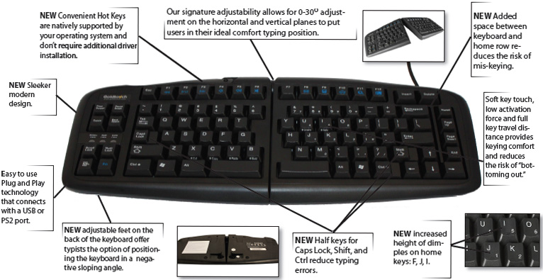 GoldTouch GTN-0099 PC Compatible V2 Adjustable Keyboard Black