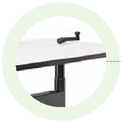 Crank Handle located above right from leg