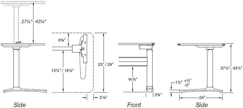 IdeaAtWork Proliftix Electric Crank Height Adjustable Table Specification